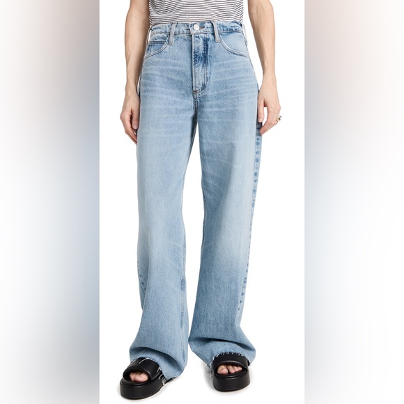 Frame Le High N Tight Wide Leg Raw Denim in Rossum 2 Year size 24 - Picture 2 of 10